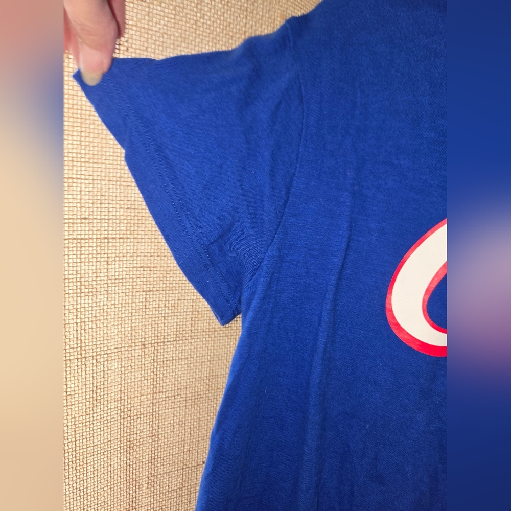 Women's 5th And Ocean Genuine Merchandise Chicago Cubs Blue Tie Tee L - Picture 4 of 14